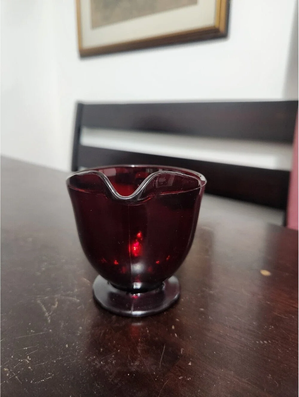 Vintage Anchor Hocking Royal Ruby Red Glass Creamer & Sugar Bowl Set